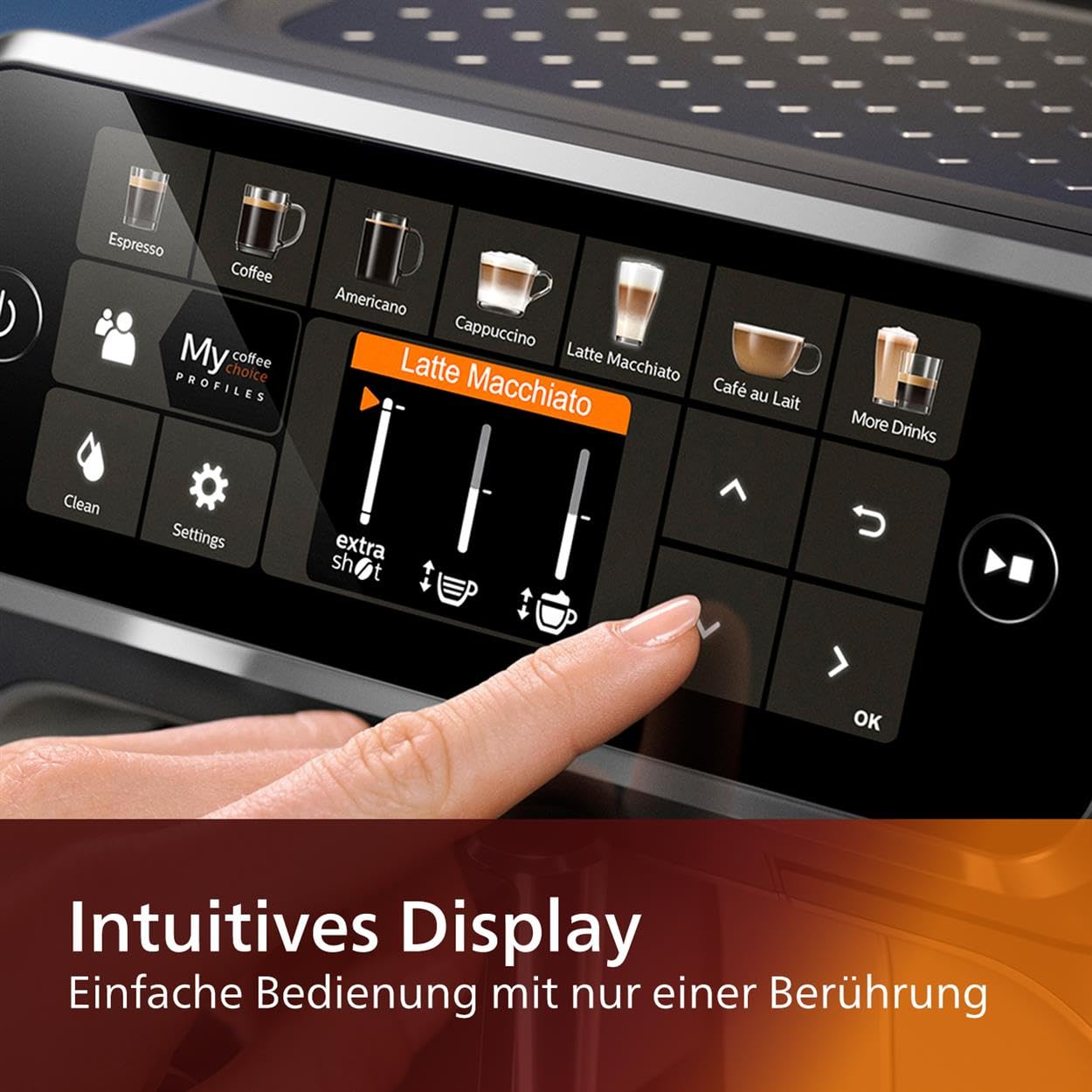 Philips Series 5400 Kaffeevollautomat – LatteGo Milchsystem, 12 Kaffeespezialitäten, Intuitives Display, 4 Benutzerprofile