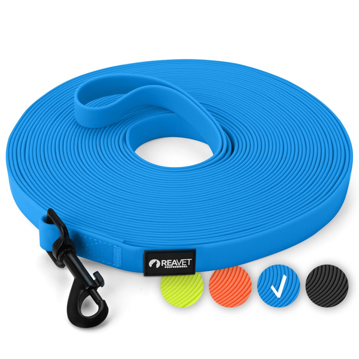 Schleppleine für Hunde 5 Meter, Schwarz I Robuste & wasserfeste Hundeleine lang I Übungsleine mit Griff