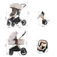 Shineey 3-in-1 Pushchair, Buggy, Foldable Pushchair Set, Combination Pushchair 3-in-1 with Large Comfortable Baby Carrycot Frame, Aluminium Alloy