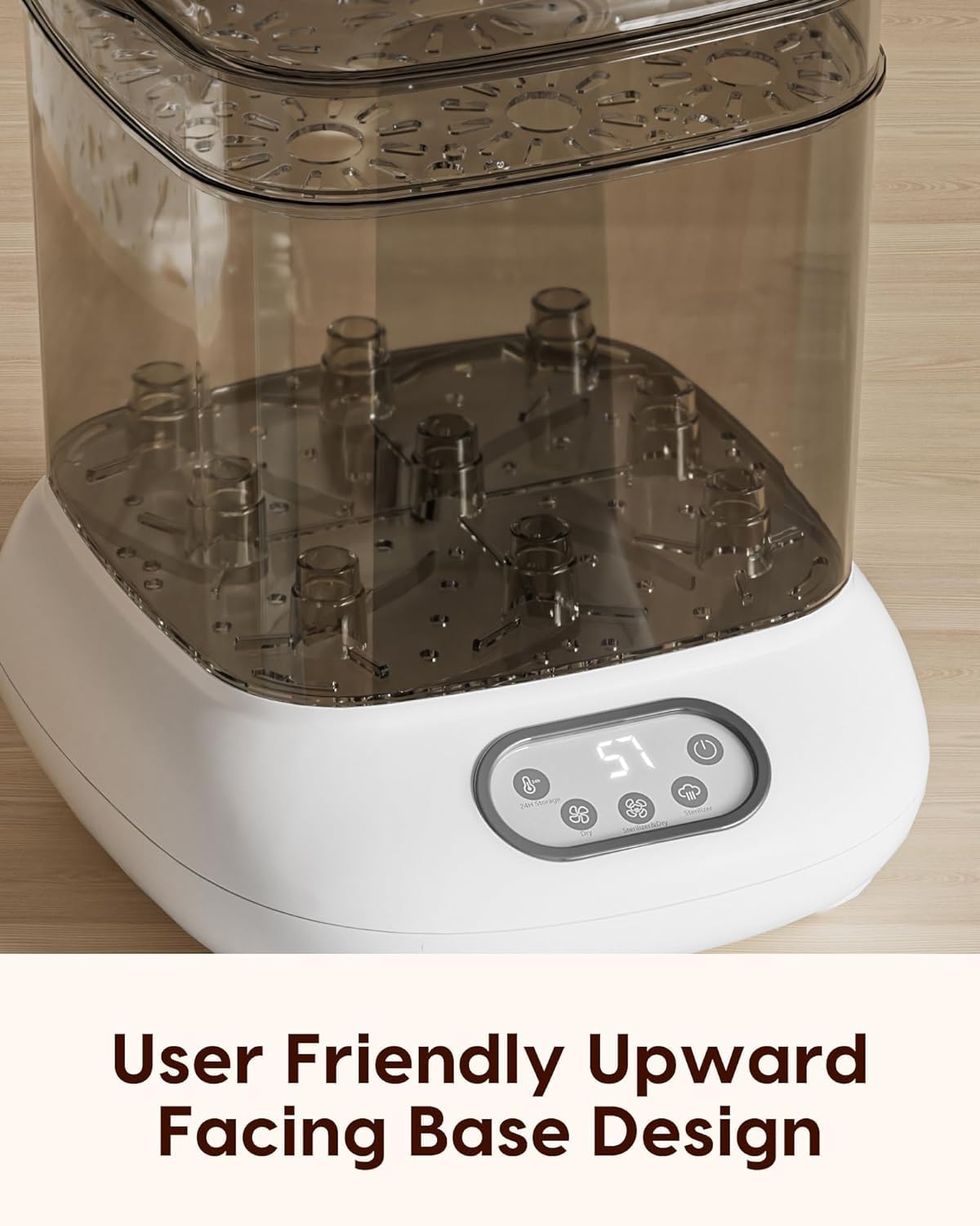 Babyflaschen Sterilisator und Trockner, Elektrischer Dampfsterilisator, größere Kapazität für 9 Flaschen