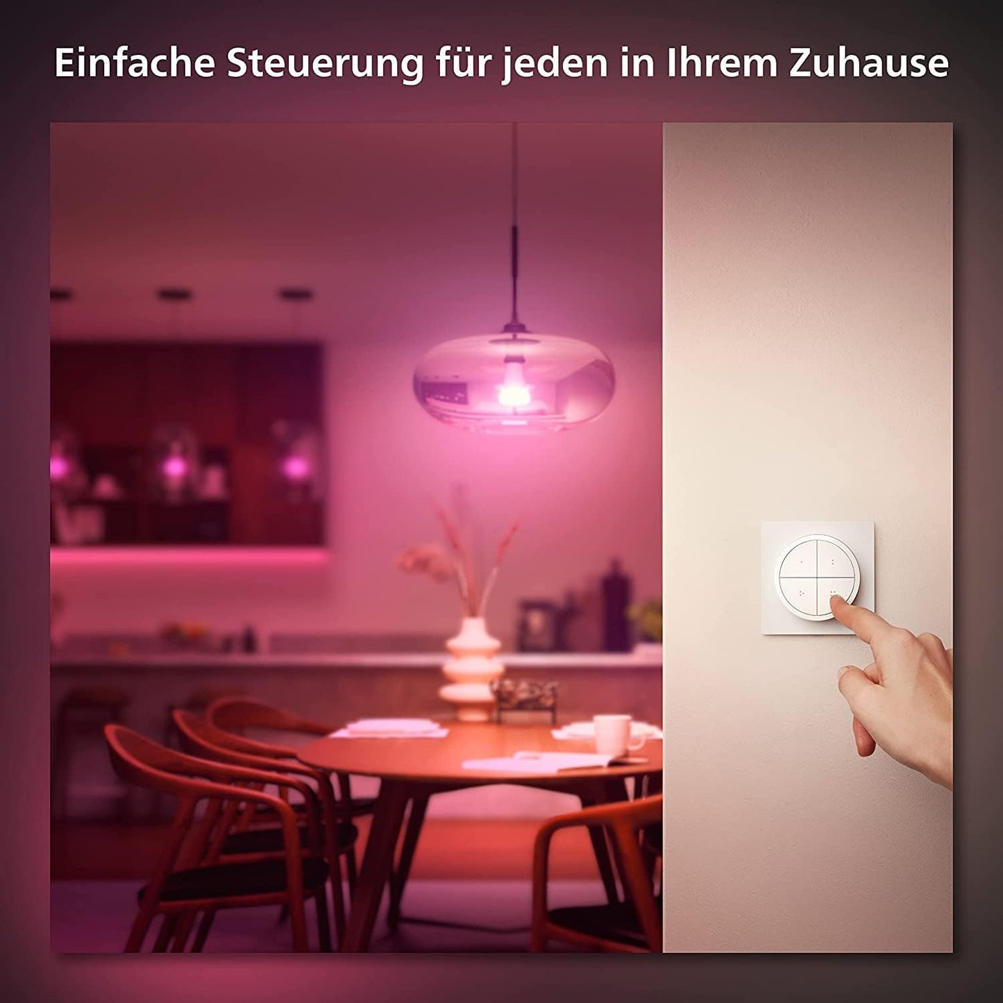 Philips Hue Dimmschalter für Hue Lichtsysteme, Smarter Dimmer zur Steuerung von Leuchten und Lichtszenen
