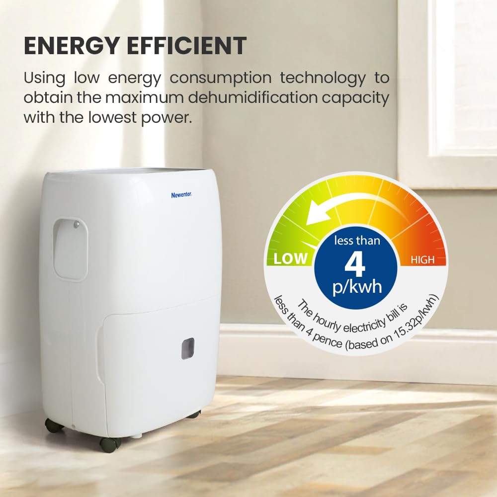 Luftentfeuchter 12L Dehumidifier Electric Cellar 35 dB, Room Dehumidifier