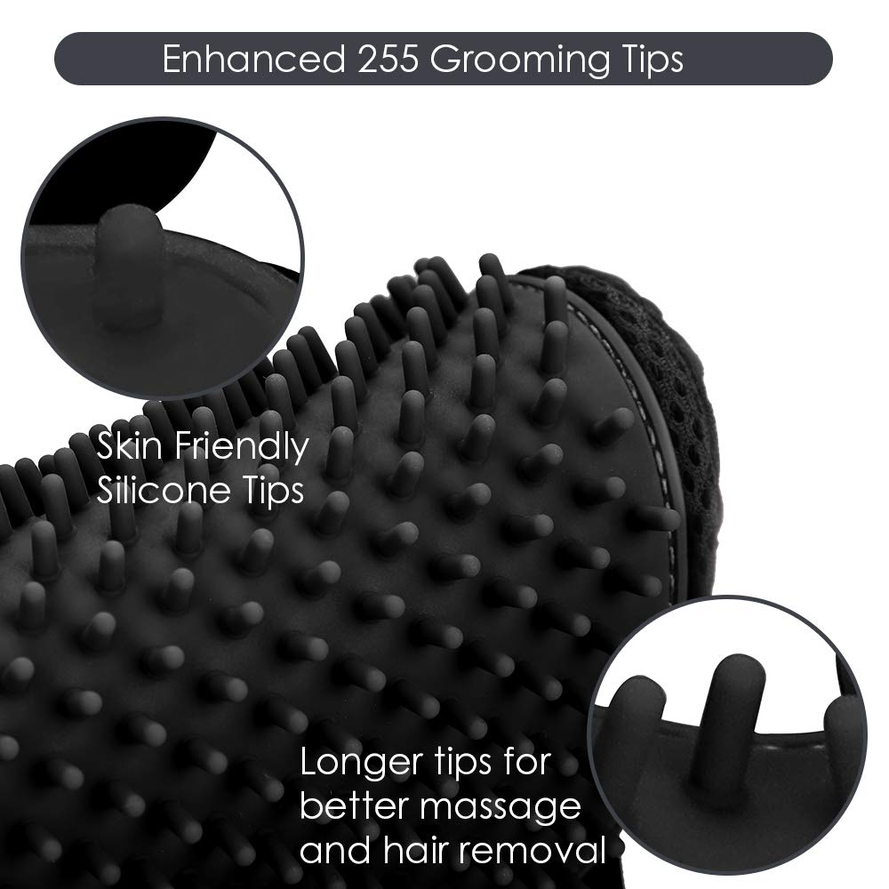 Pet Grooming Glove, Gentle Deshedding Brush - Efficient Pet Hair Remover Glove
