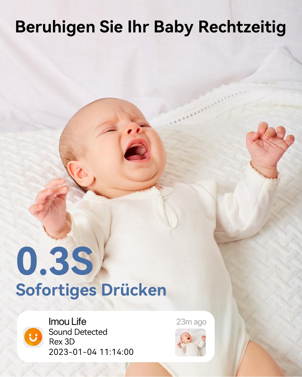 2K Überwachungskamera Innen 355°/70°, 3MP WLAN Kamera Indoor