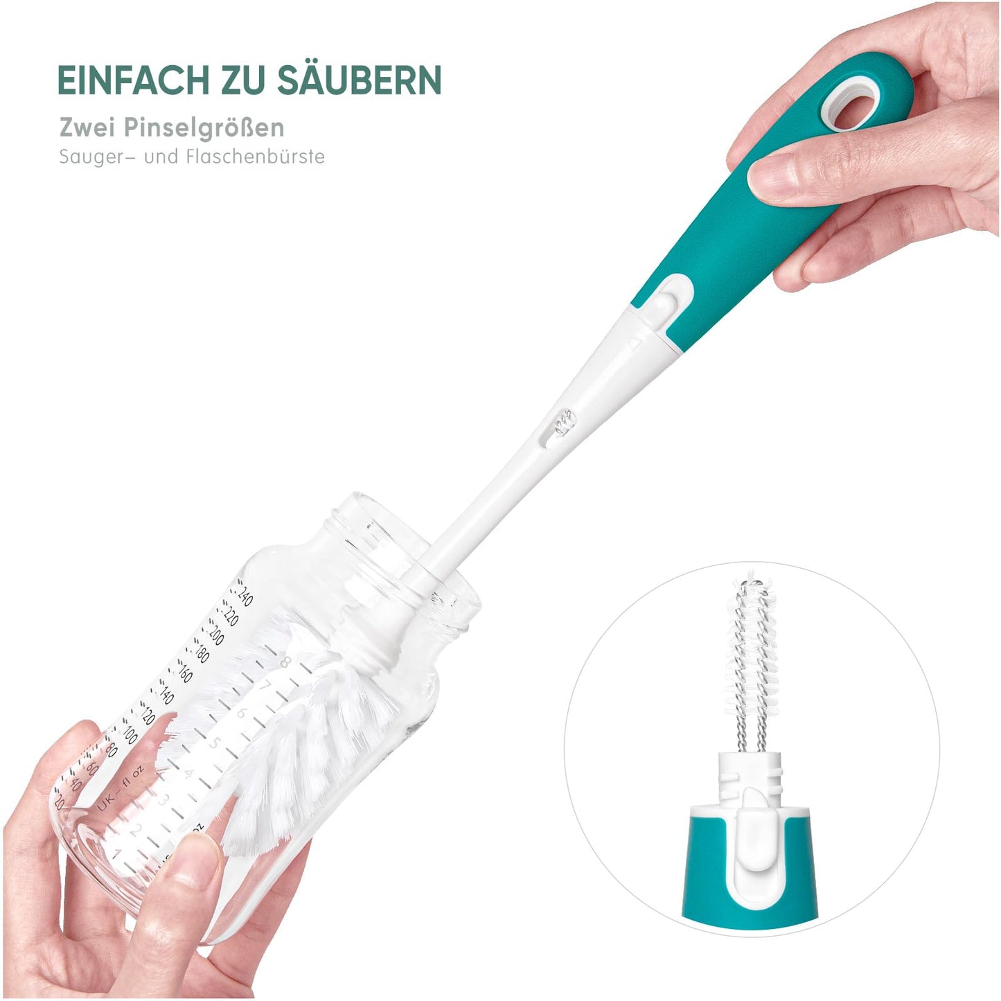 Trockenständer Babyflaschen, Abtropfgestell für Babyflaschen, Flaschen, grauSaugern