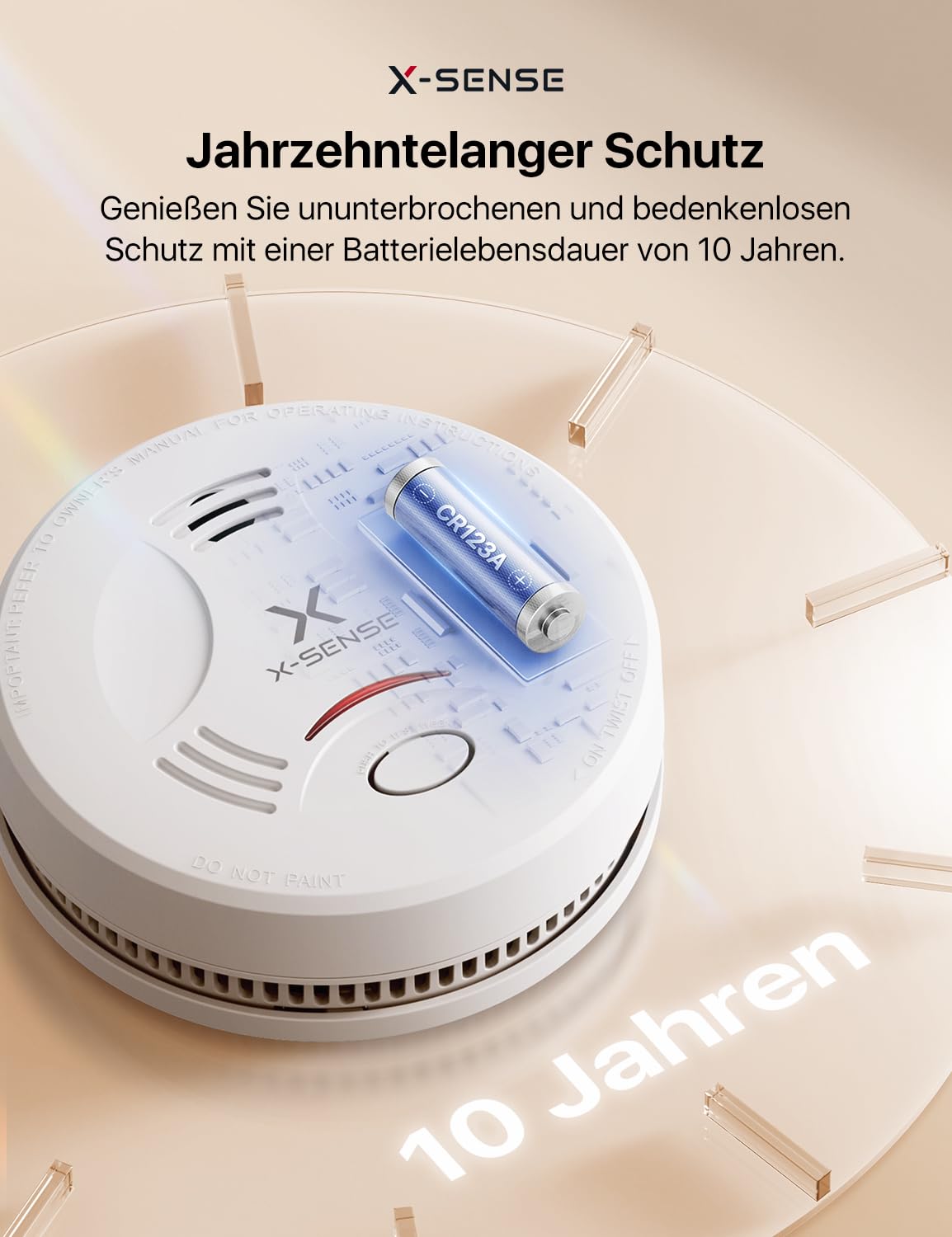 X-Sense Rauchmelder mit 10 Jahre Batterie und Magnethalterung, Feuermelder, TÜV Rheinland-Zertifiziert