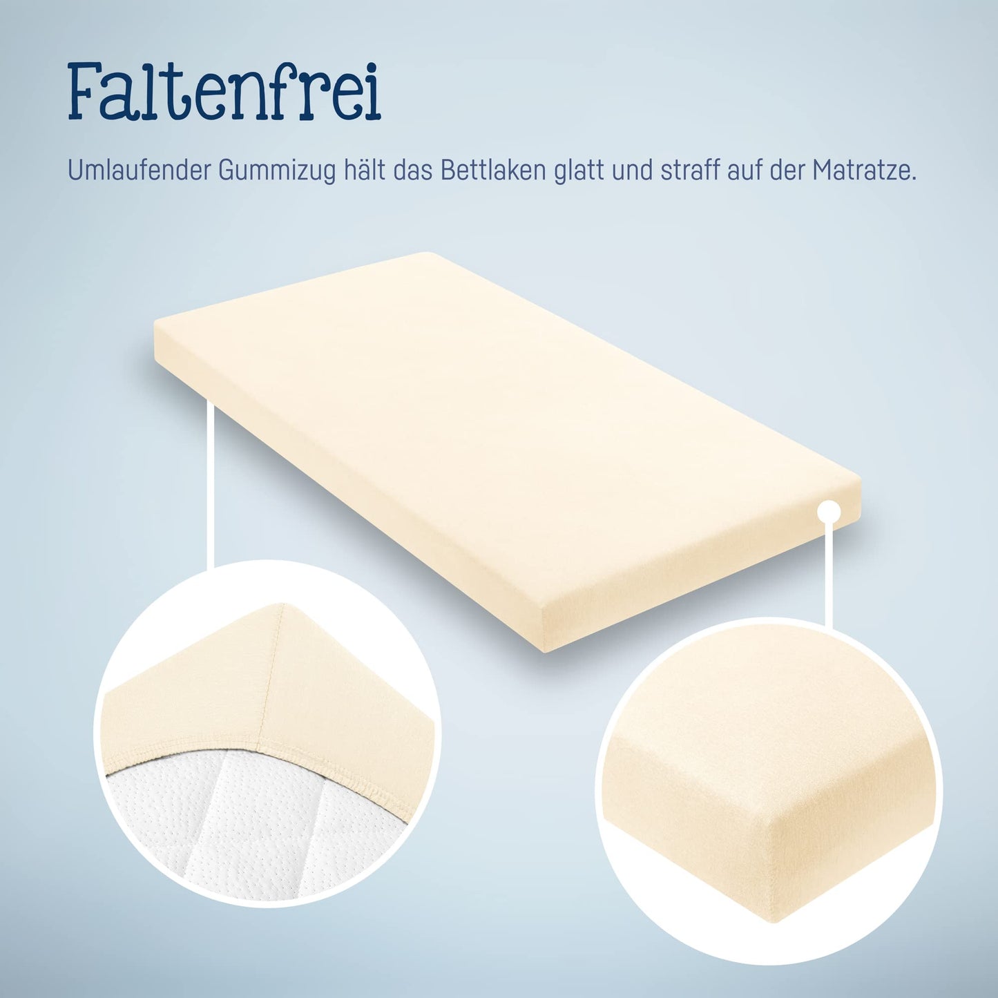 Spannbettlaken für Baby- & Kinderbett, 100% Jersey-Baumwolle, 2er Pack