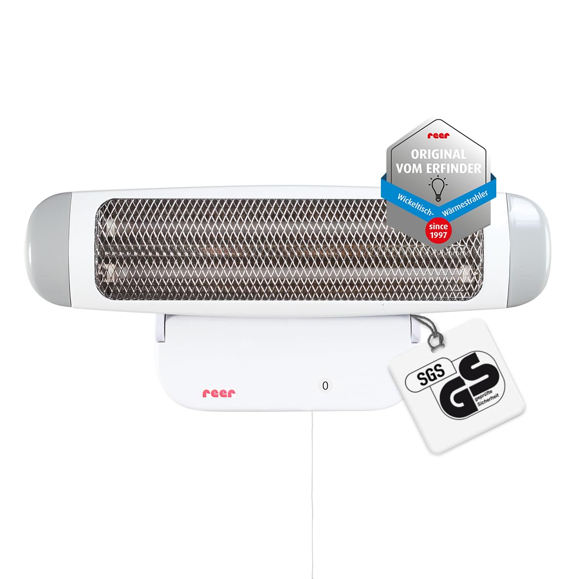 Heizstrahler - Heater for Wall Mounting, 2 Heat Settings, Timer, Medical Standard Tested