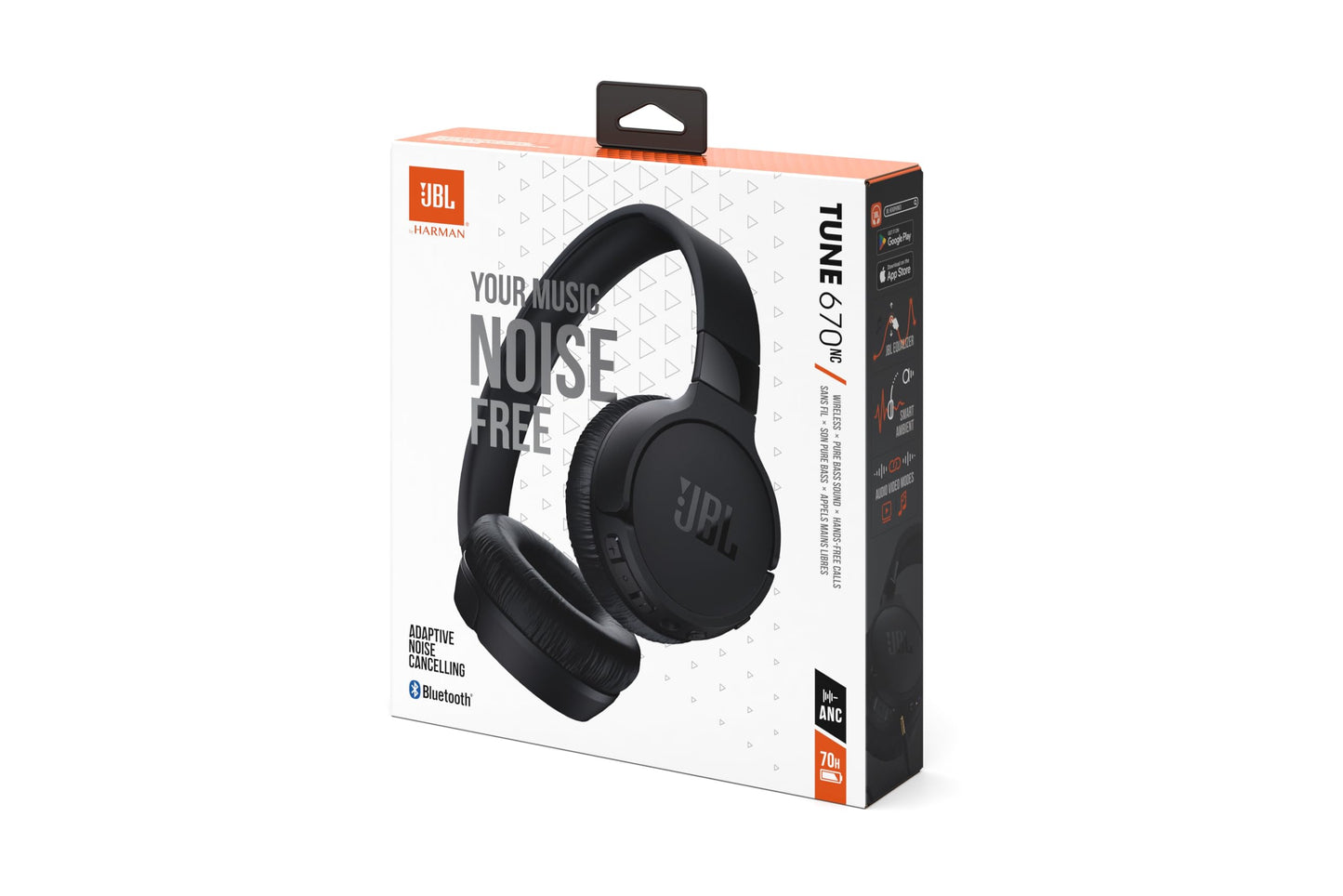 JBL Tune 670 NC - Wireless On-Ear Headphones with Adaptive Noise Cancelling