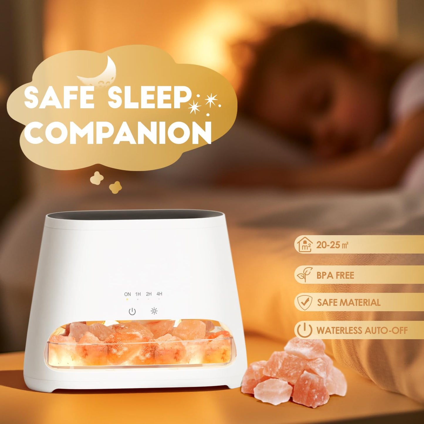 2-in-1 Aroma Diffuser & Salt Range Pakistan Light, Flame Effect for Essential Oils, Humidifier with 3 Brightness, 150 ml