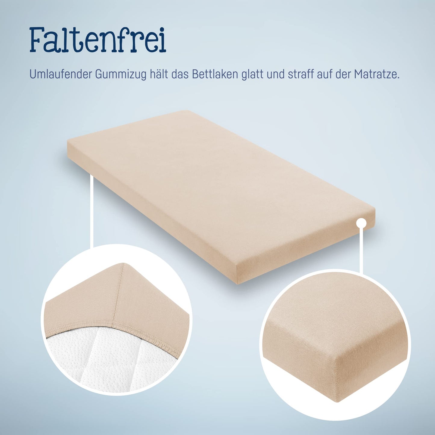 Spannbettlaken für Baby- & Kinderbett, 100% Jersey-Baumwolle, 2er Pack