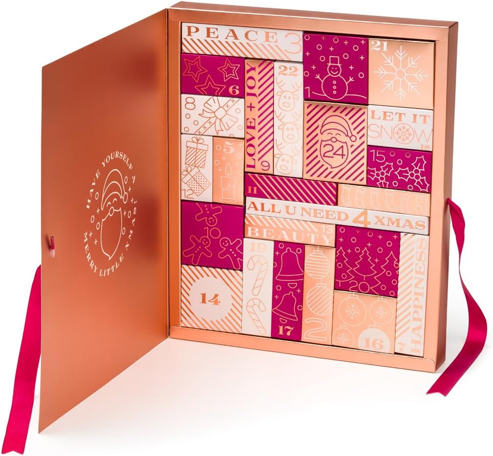 Beauty Adventskalender "All you Need" 2025 - 24 hochwertige und einzeln verpackte Makeup und Kosmetik, Geschenkset, Make-up Adventskalender