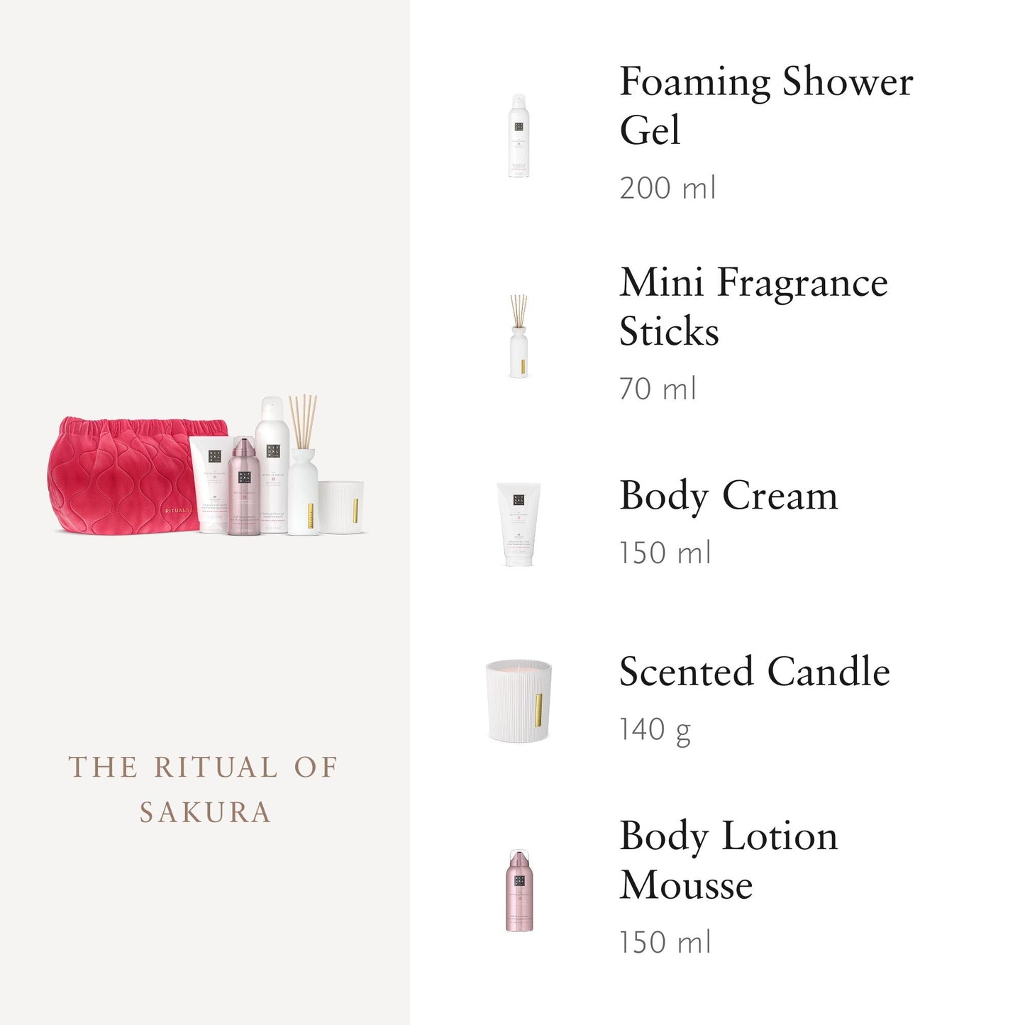 RITUALS The Ritual of Sakura Medium Gift Set - Four Skin Care Products with Cherry Blossom and Rice Milk