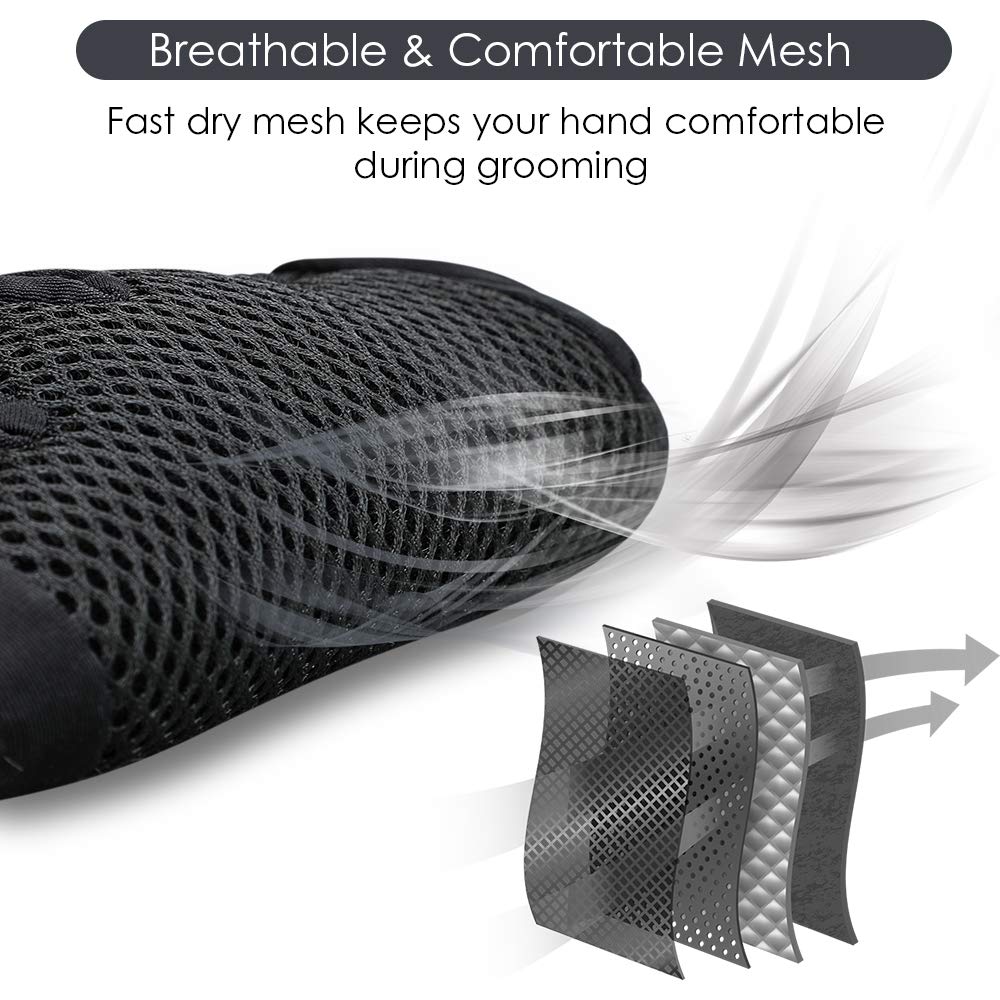 Pet Grooming Glove, Gentle Deshedding Brush - Efficient Pet Hair Remover Glove