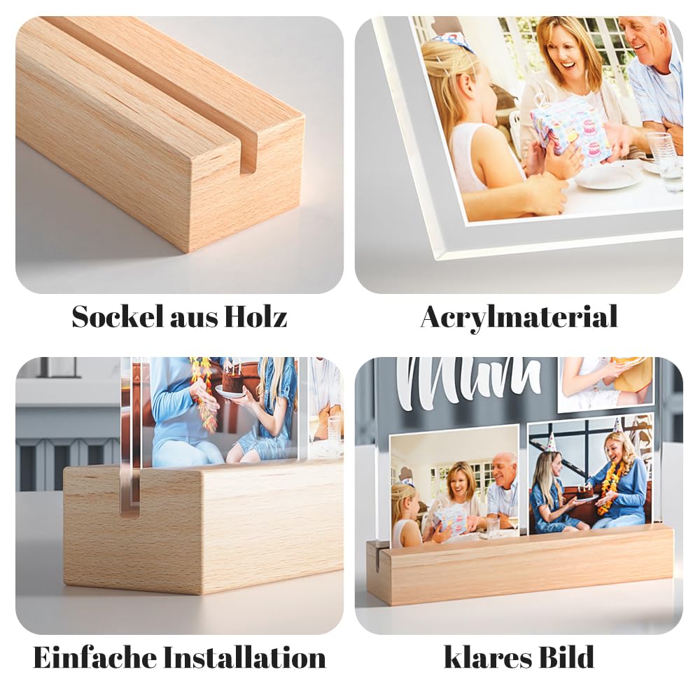 Personalised Christmas Gifts for Women & Men, Personalised Picture Frame with Photo, Photo Gifts Personalised for Him Her, Personalised Gifts