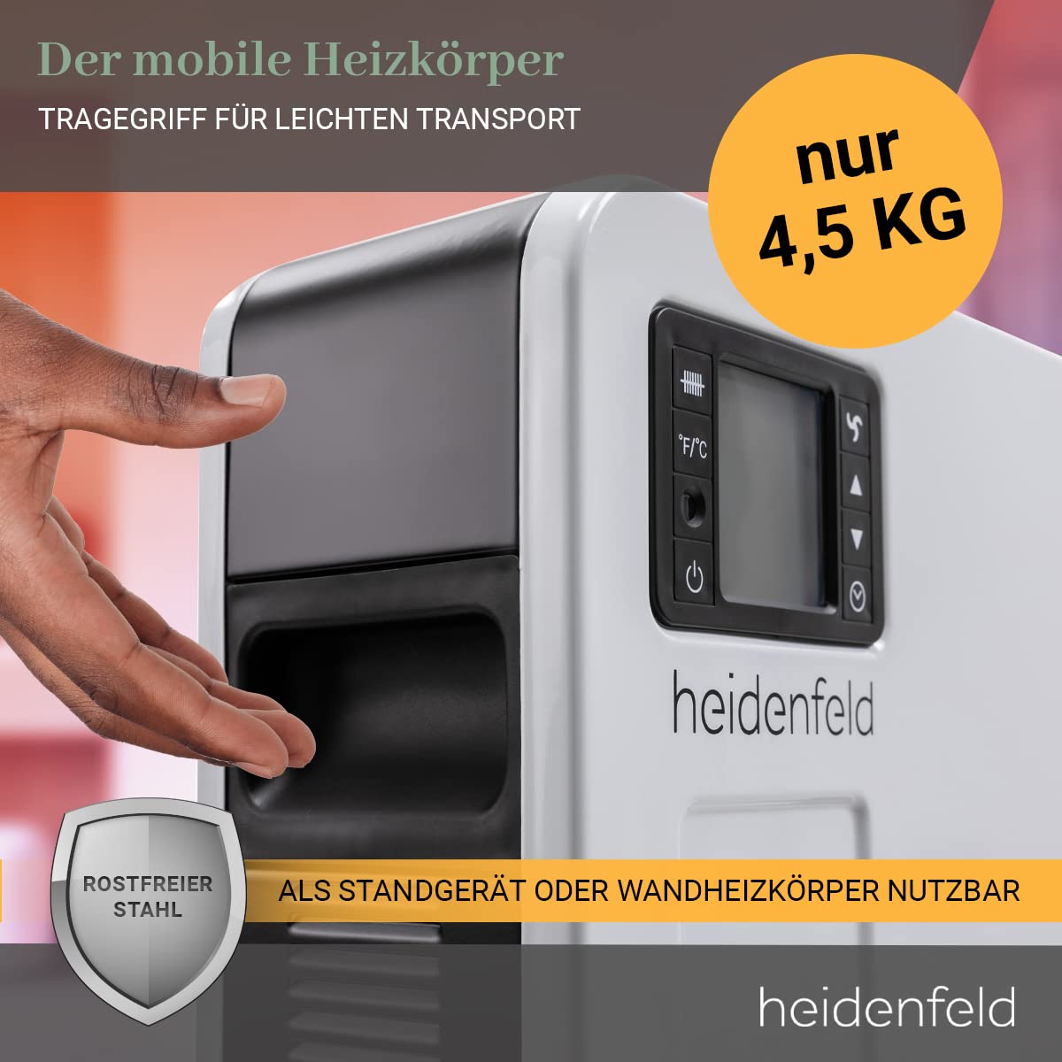 Heidenfeld Konvektor Heizung elektrisch EK100 | 𝟑 𝐉𝐀𝐇𝐑𝐄 𝐆𝐀𝐑𝐀𝐍𝐓𝐈𝐄 - 2300 Watt - Fernbedienung - Heizkörper - Elektroheizung