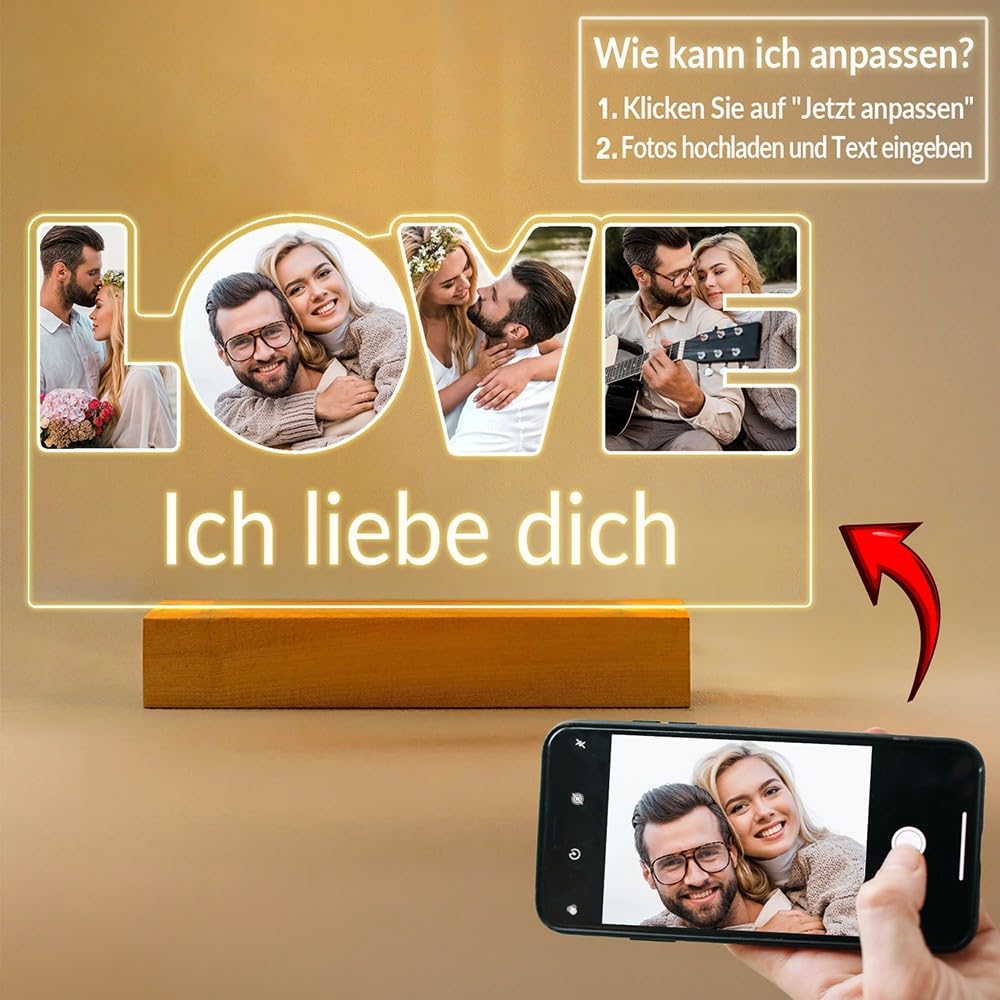 Personalisierte Geschenke für Freundin, Personalisierte Bilderrahmen mit Foto, Personalisierter Bilderrahmen mit Bild
