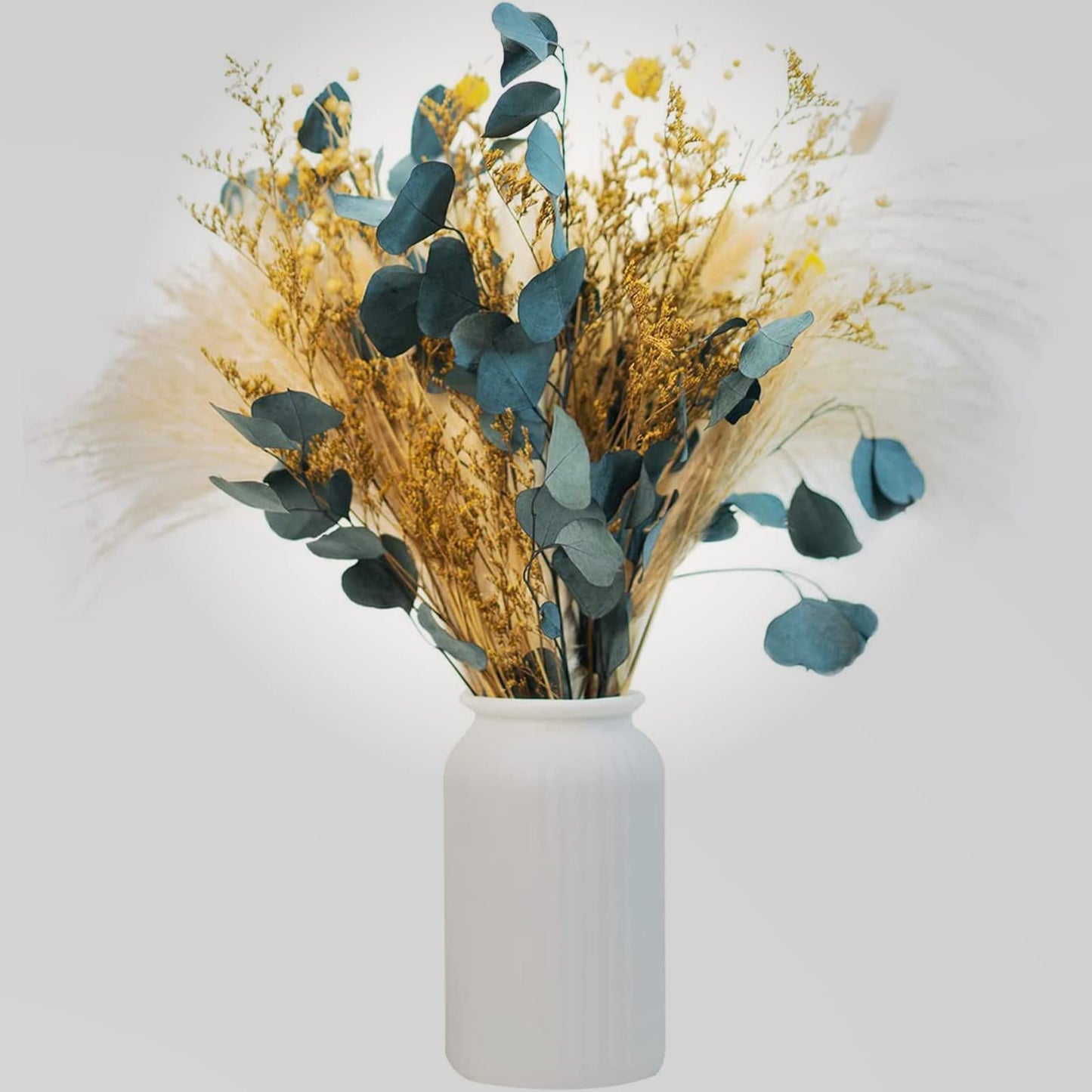 Dried Pampas Grass 60 Pieces Natural Dried Flowers Decoration, Bouquet Reed Flower Decoration for Living Room Bedroom