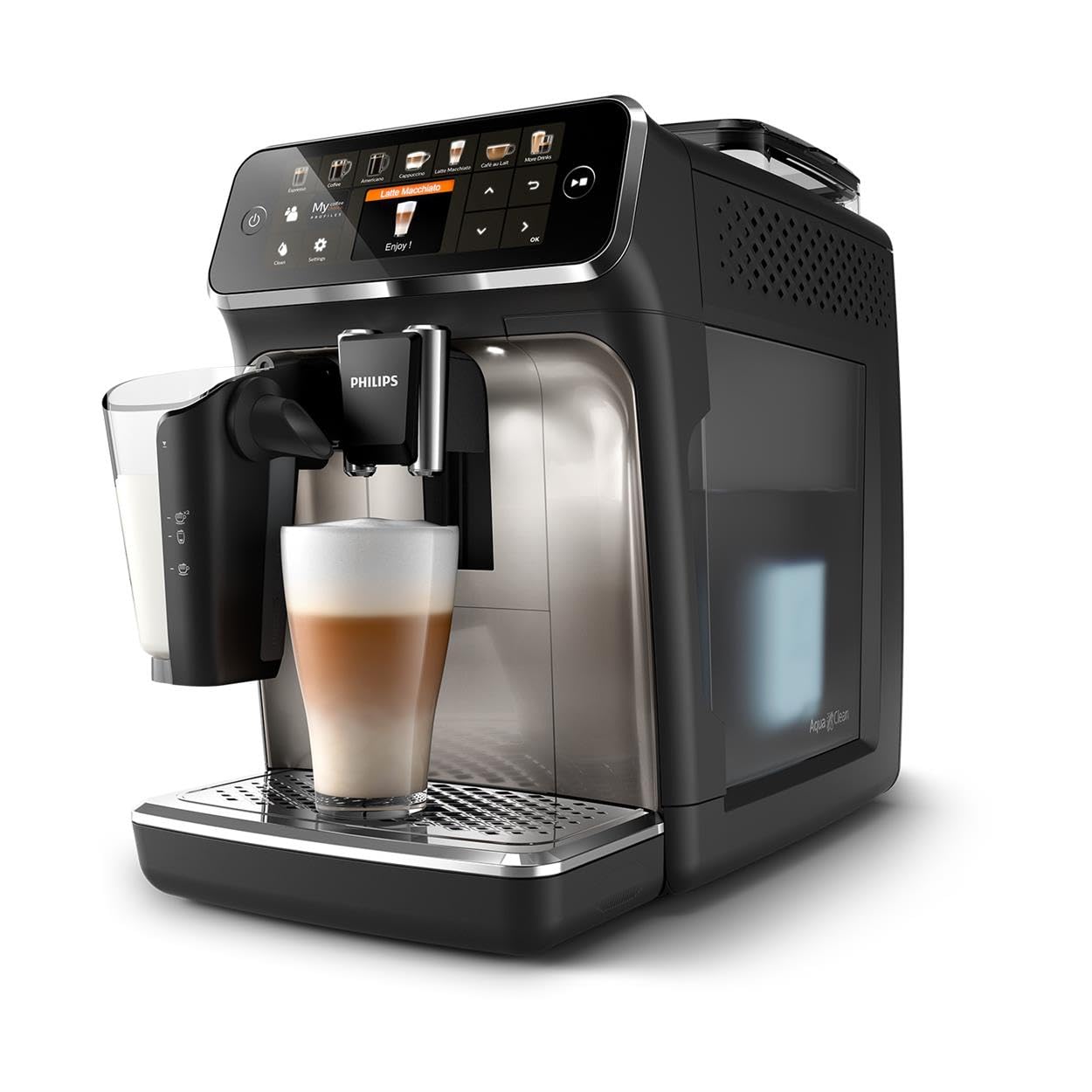 Philips Series 5400 Kaffeevollautomat – LatteGo Milchsystem, 12 Kaffeespezialitäten, Intuitives Display, 4 Benutzerprofile