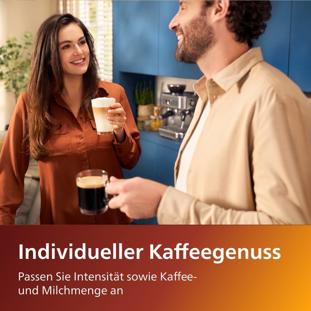 Philips Series 5400 Kaffeevollautomat – LatteGo Milchsystem, 12 Kaffeespezialitäten, Intuitives Display, 4 Benutzerprofile