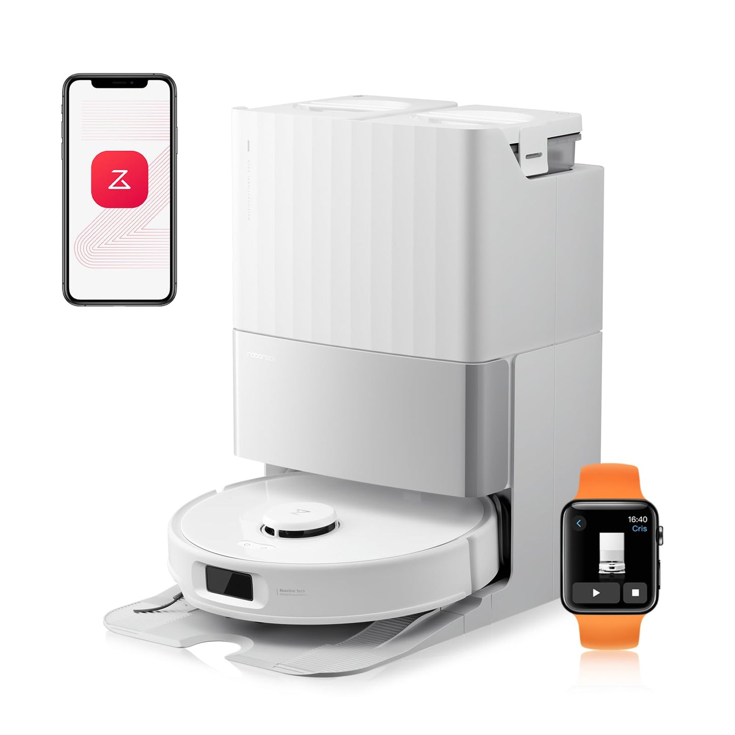 roborock Qrevo Edge Robot Vacuum Cleaner with Mop Function, Edge Cleaning, Heatable Mop, 75°C Hot Water