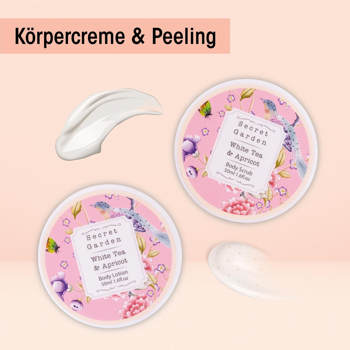 Accentra – Duschset Frauen Geschenkset im Holzkorb – 8-teiliges Pflegeset mit Duschgel, Bodylotion, Badezusätzen, Peeling & Handcreme – Wellness Geschenk Set