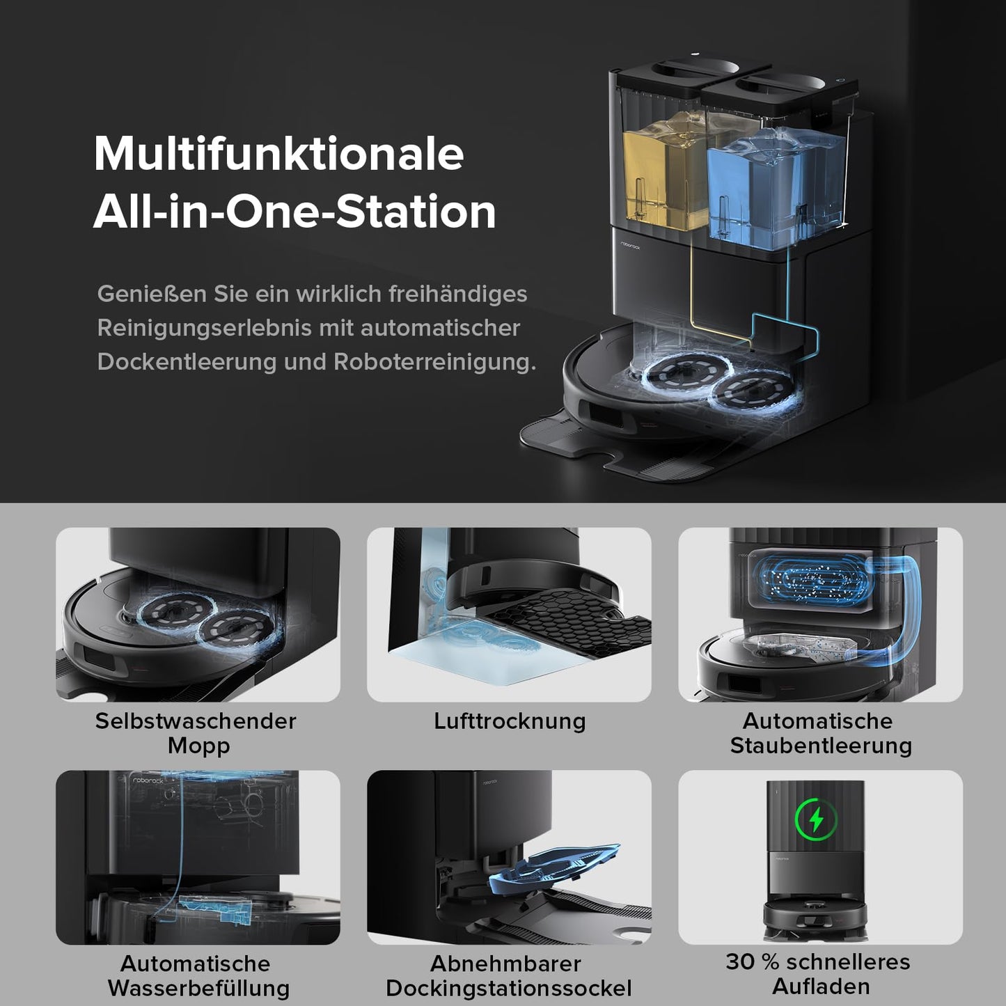 Robot Vacuum Cleaner with Wiping Function, 8000Pa Suction Power Anti-Tangling Side Brush, Obstacle Avoidance