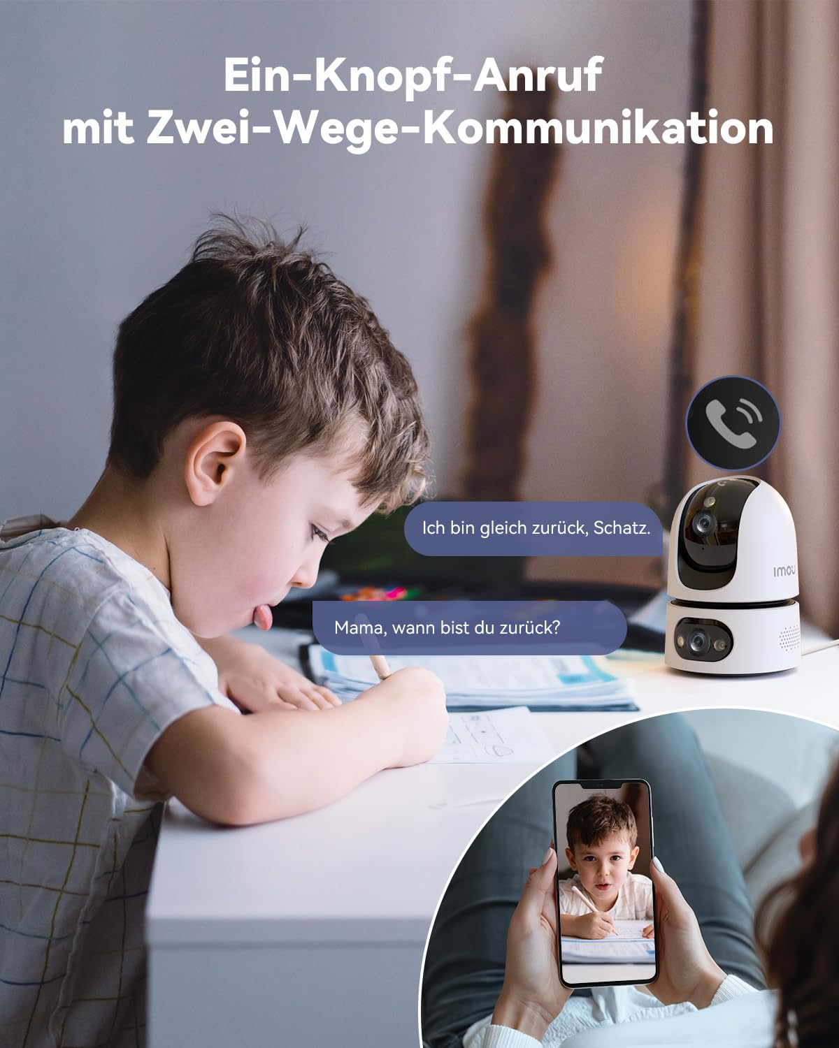 Imou 2K + 2K Dual Cameras Indoor Surveillance with Human/Animal, 2.4/5GHz WLAN 360° PTZ Indoor Surveillance Camera, Colour Night Vision, Smart Tracking, 2-Way Audio, Siren, Private Mode, Ideal for