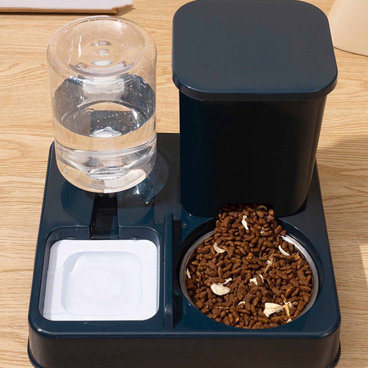 Bomefoi Automatic 2-in-1 Cat Feeder, Feeding and Drinker for Pet Food, Non-Slip Automatic Drinking Bottle