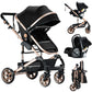 Reenborn 3-in-1 Pushchair, Buggy with Two Reversible Sliding Modes, Pushchair with Frame Aluminium Alloy, Baby Pram, 3-in-1 Complete Set with One-Click Folding Design