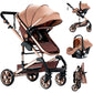 Reenborn 3-in-1 Pushchair, Buggy with Two Reversible Sliding Modes, Pushchair with Frame Aluminium Alloy, Baby Pram, 3-in-1 Complete Set with One-Click Folding Design