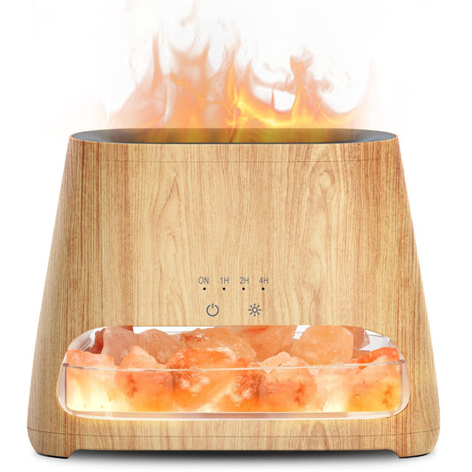 2-in-1 Aroma Diffuser & Salt Range Pakistan Light, Flame Effect for Essential Oils, Humidifier with 3 Brightness, 150 ml