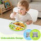 Geschirr Set 6 x Stainless Steel Baby Plates with Suction Cup, 2 Porridge Bowls Baby Bowl and 2 Spoon Forks
