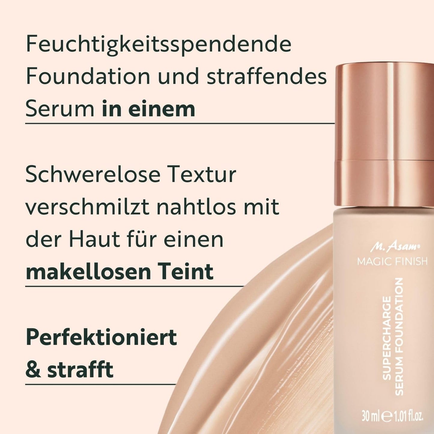 MAGIC FINISH Supercharge Serum Foundation Creamy Nude – Feuchtigkeit spendende Foundation & straffendes Gesichtsserum in Einem, Anti-Aging Make-up