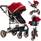 Reenborn 3-in-1 Pushchair, Buggy with Two Reversible Sliding Modes, Pushchair with Frame Aluminium Alloy, Baby Pram, 3-in-1 Complete Set with One-Click Folding Design