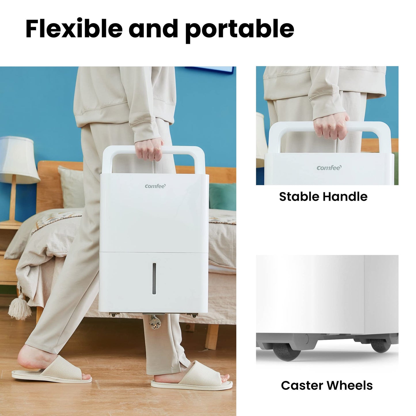 Luftentfeuchter, Dehumidifier 10 L/24 hr, Room Size Approx. 50 m³ (20 m²), LED Display