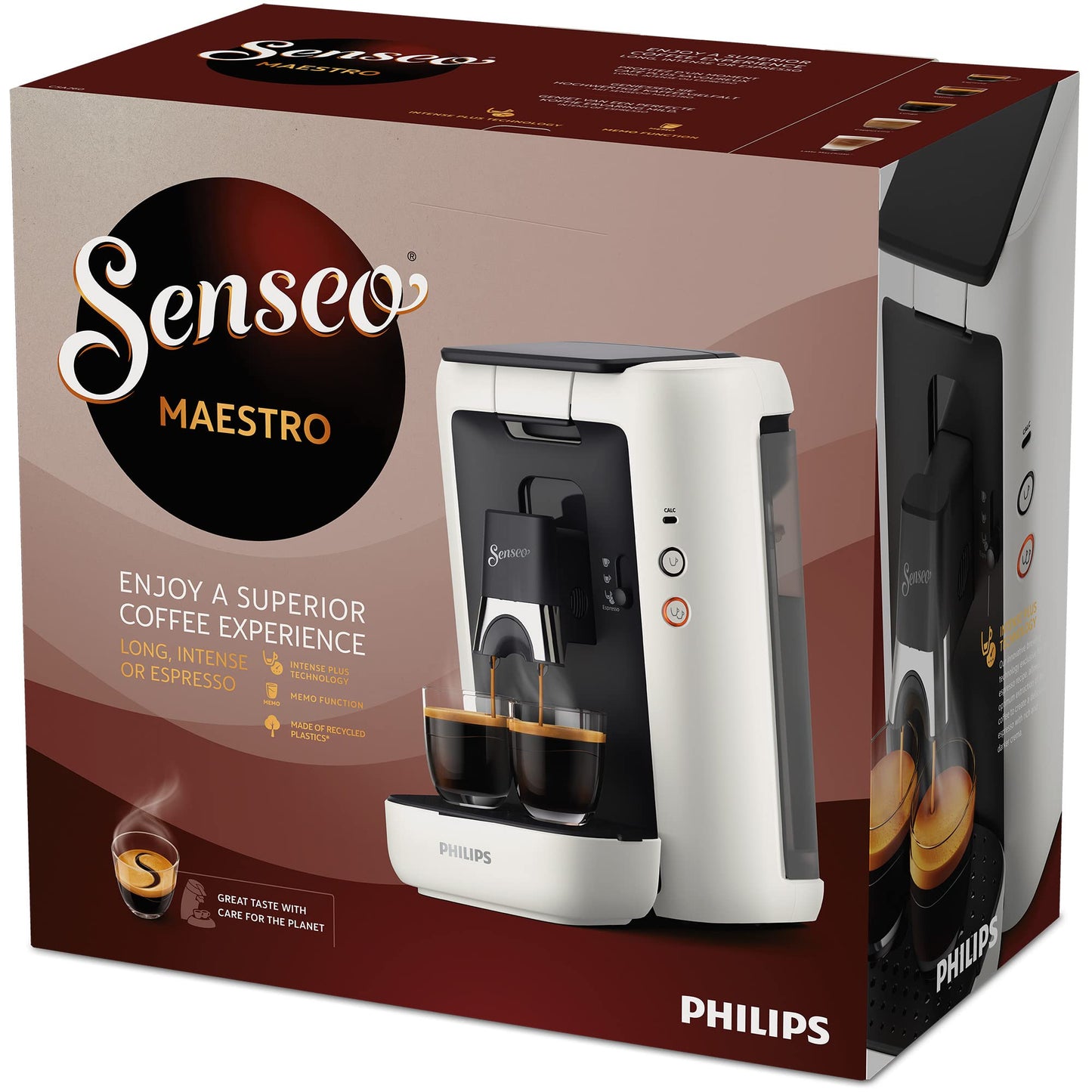 Philips Senseo Maestro Coffee Pod Machine - High-Quality Espresso Quality, Environmentally Friendly Design, 1.2 L Water Tank