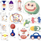 Gdbykds Montessori Baby Rattle Teething Ring Set, 13 Pieces