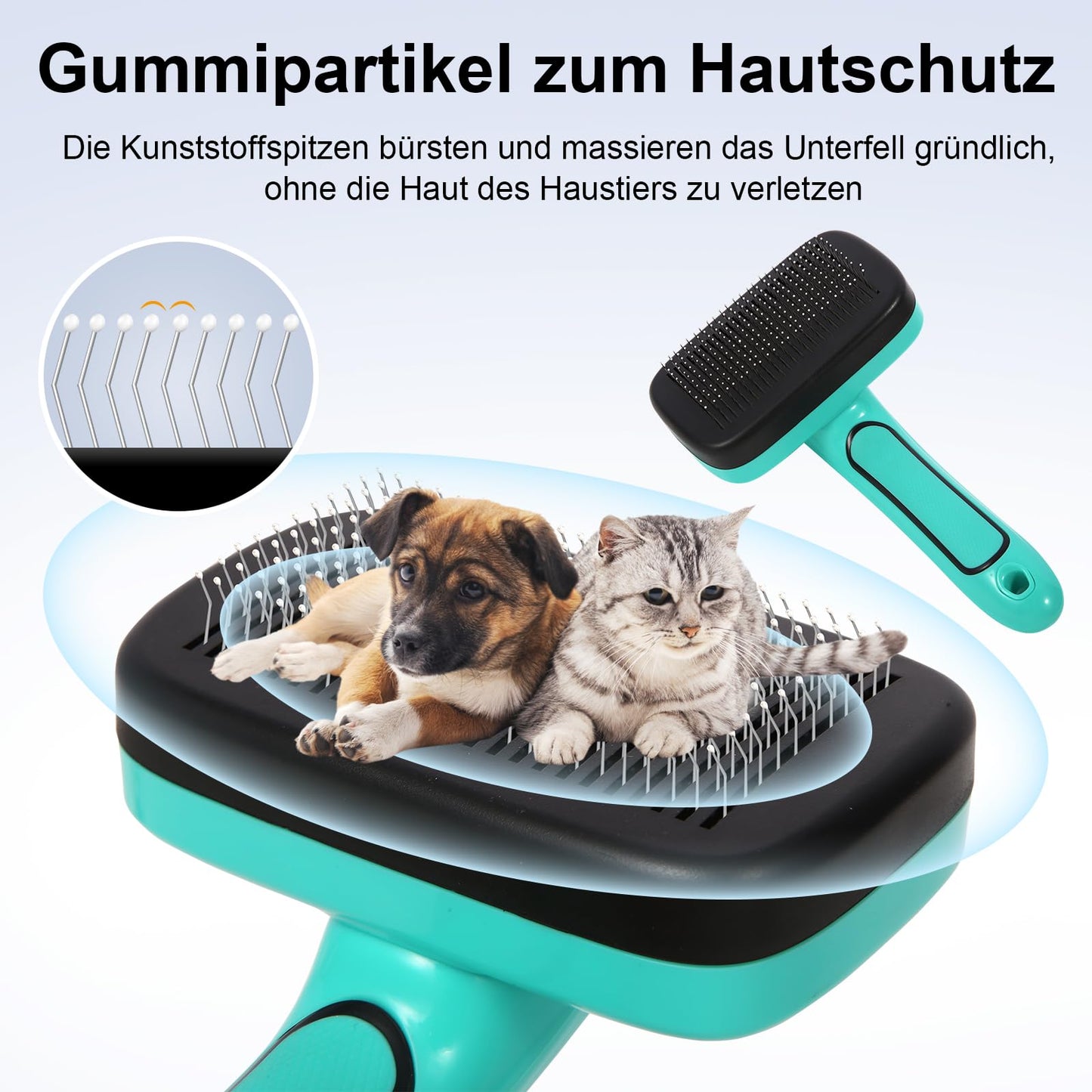 Hundebürste für Hunde und Katzen, selbstreinigend, Katzenbürste für Unterwolle und loses Fell