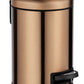WENKO Leman Cosmetic Pedal Bin Matte Gold 3 L – Cosmetic Bin, Rubbish Bin with Anti-Fingerprint Capacity: 3 litres, stainless steel, 17 x 25 x 22.5 cm, gold