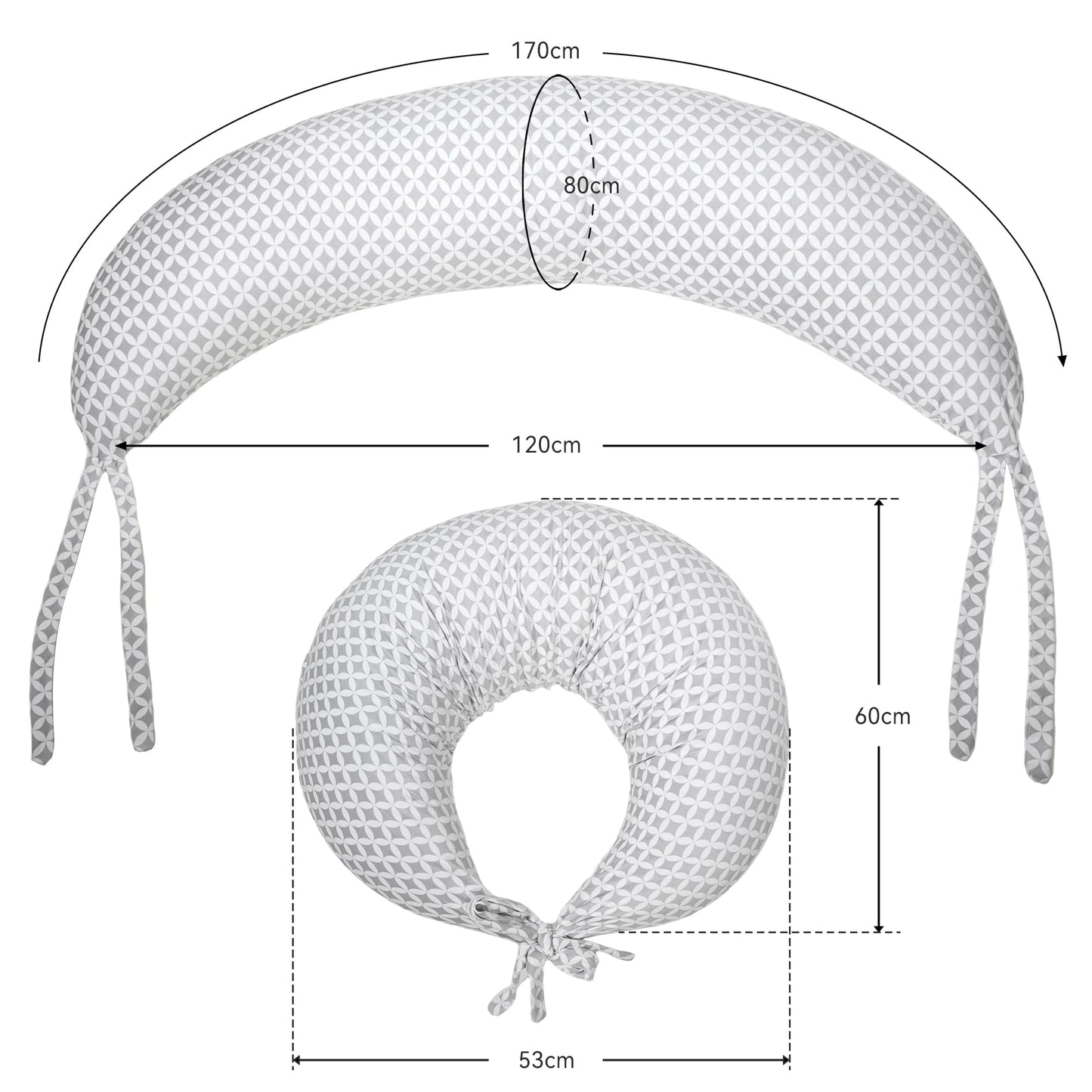 Nursing Pillow, Versatile Plus Size Positioning Pillow, Pregnancy Pillow for Baby and Adults, Side Sleeper Pillow with Washable