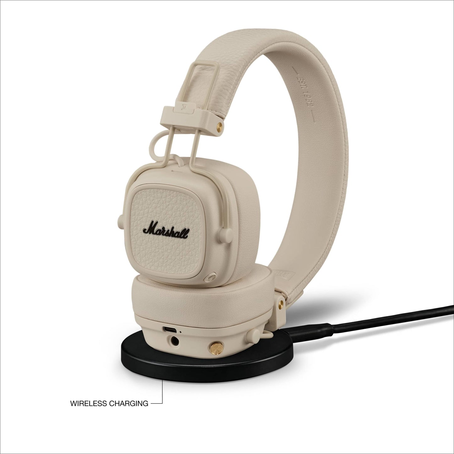 Marshall Major V Bluetooth Headphones, 100 Hours Playtime - Black