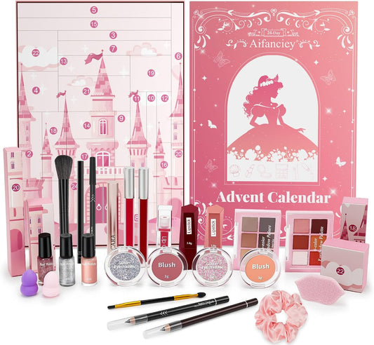 Beauty Adventskalender 2025 Mädchen mit 24 Exquisite Kosmetik Geschenk für Mädchen Teenager Frauen, Hochwertiger Beautyprodukten Eine Stylische Adventszeit-24 Stück