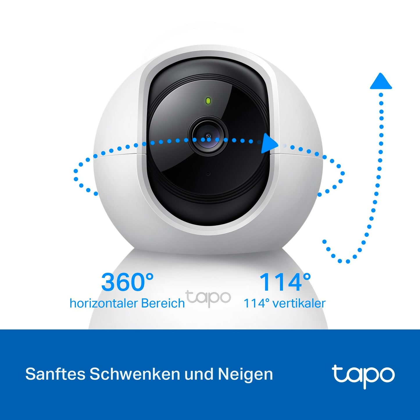 360°-WLAN-Überwachungskamera für den Innenbereich, FHD 1080P, Nachtsicht, Bewegungserkennung, Zwei-Wege-Audio