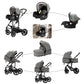 Reenborn 3-in-1 Pushchair, Buggy with Two Reversible Sliding Modes, Pushchair with Frame Aluminium Alloy, Baby Pram, 3-in-1 Complete Set with One-Click Folding Design