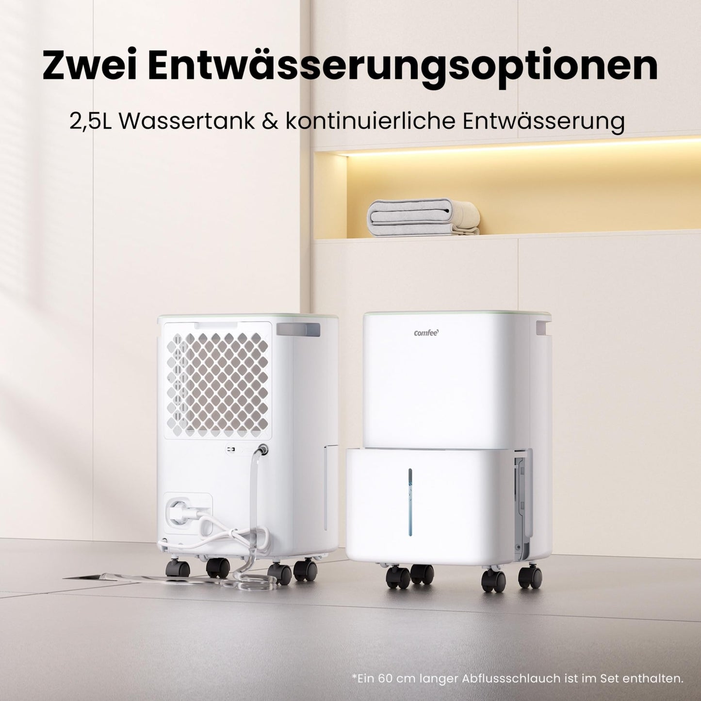 Luftentfeuchter, Dehumidifier 10 L/24 hr, Room Size Approx. 50 m³ (20 m²), LED Display