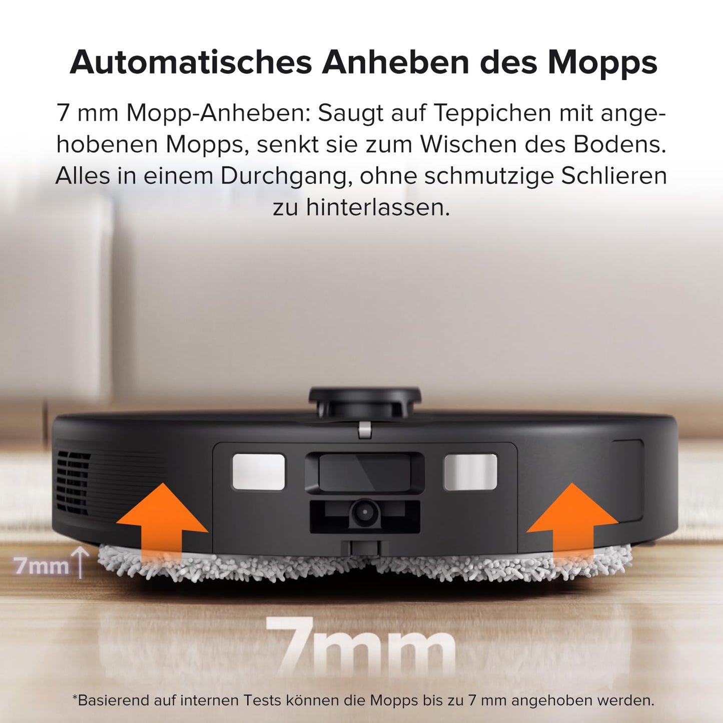 Robot Vacuum Cleaner with Wiping Function, 8000Pa Suction Power Anti-Tangling Side Brush, Obstacle Avoidance