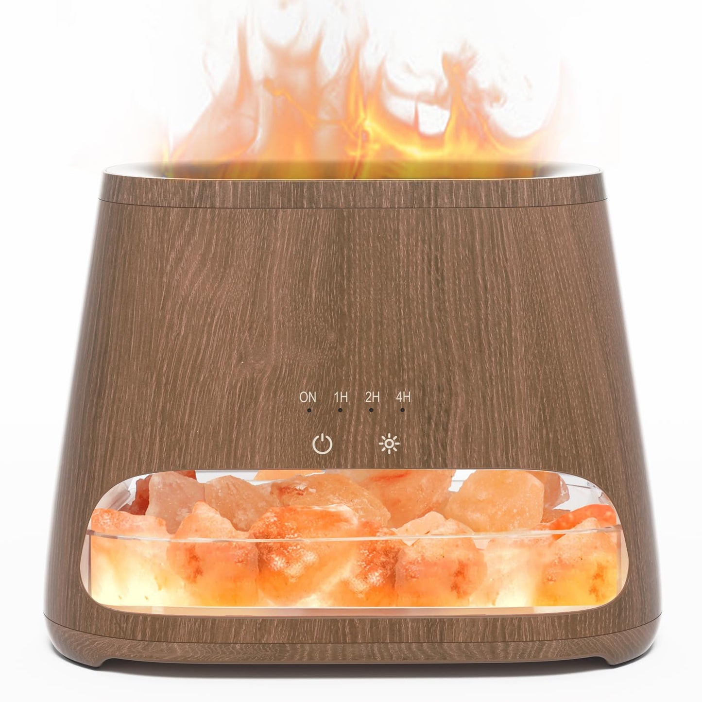 2-in-1 Aroma Diffuser & Salt Range Pakistan Light, Flame Effect for Essential Oils, Humidifier with 3 Brightness, 150 ml