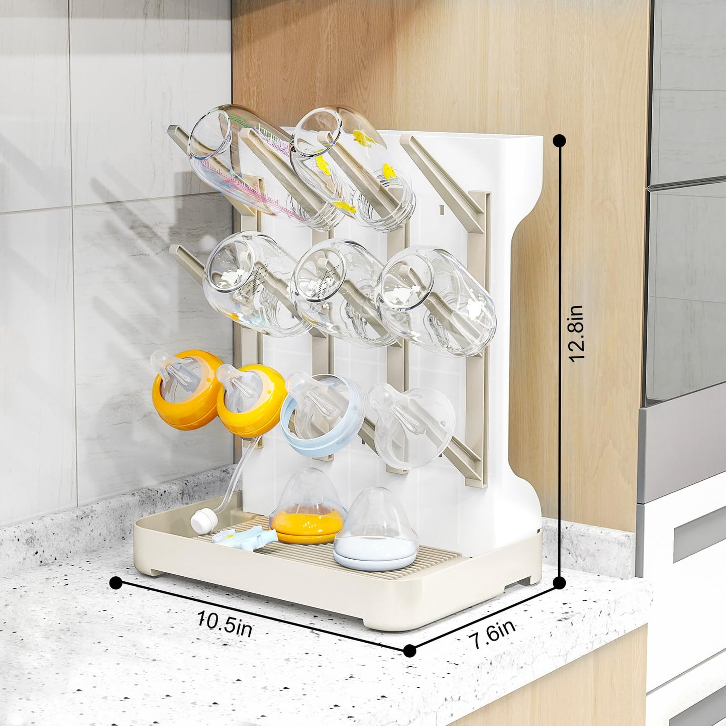 Flaschentrockner Halter – platzsparender Stand Arbeitsplatte Trockenständer für Babyflaschen