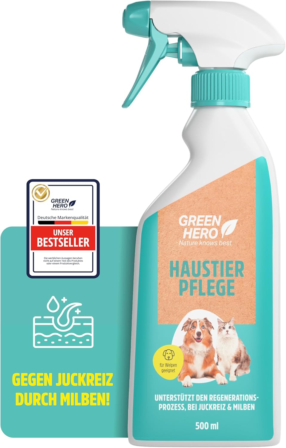 Green Hero Pet Grooming for Dogs and Cats Skin Care for Itching